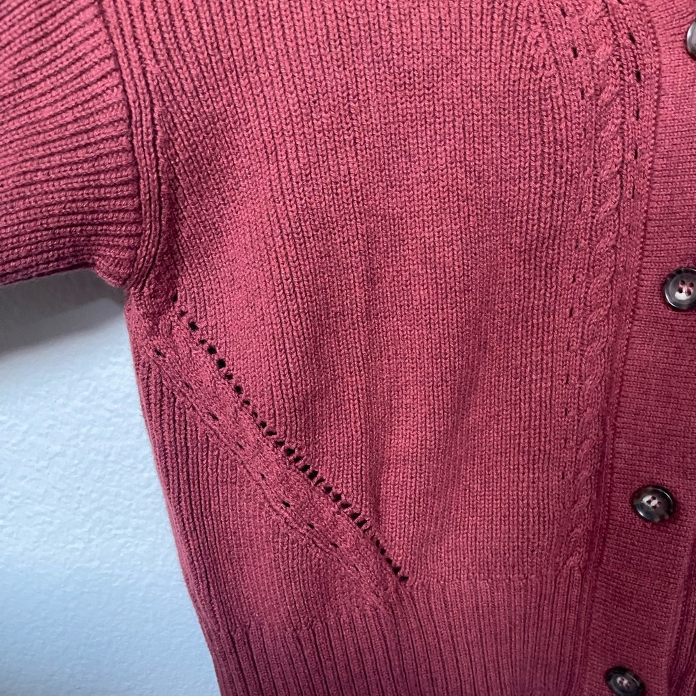 Marine Layer Women's Burgundy Button-Up Cardigan - Picture 5 of 7